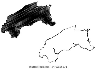 City of Hobsons Bay (Commonwealth of Australia, Victoria state, Vic) map vector illustration, scribble sketch Hobsons Bay map