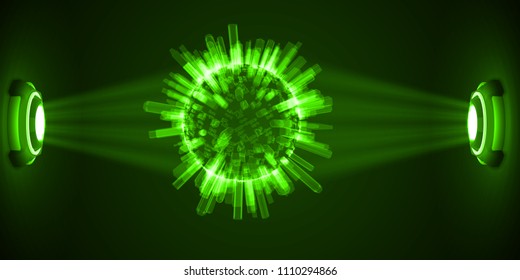 city hologram between two source