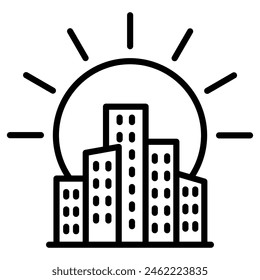 City Horizon icon line vector illustration