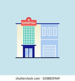 City hospital building. Vector flat style illustration