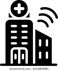 City Hospital Glyph Vector Icon Design