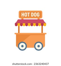 City hot dog icon flat vector. Eat snack. Fast food isolated