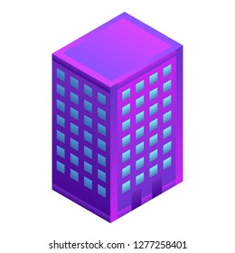 City hotel building icon. Isometric of city hotel building vector icon for web design isolated on white background