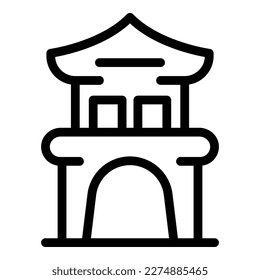 City house icon outline vector. Japan kyoto. Temple tower