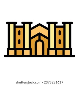 City house icon outline vector. Opera landmark. World travel color flat