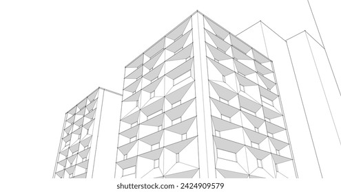
ciudad moderna casa modular fachadas 3d