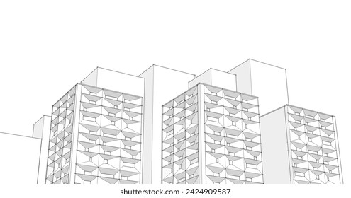 
ciudad moderna casa modular fachadas 3d