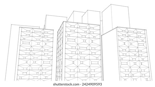 
ciudad moderna casa modular fachadas 3d