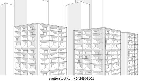 
ciudad moderna casa modular fachadas 3d
