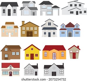 City House Set Illustration Home Vector Image