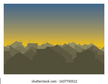 City housing silhouette. Simple illustration