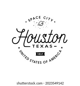 City Of Houston. Space City. Vector And Illustration.