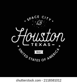 City Of Houston. Space City. Vector And Illustration.