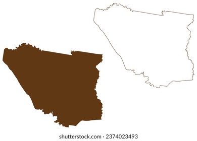 City of Hume (Commonwealth of Australia, Victoria state, Vic) map vector illustration, scribble sketch Hume map