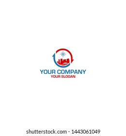 City HVAC Logo Design Vector