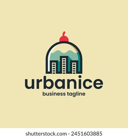 city ice cream logo vector