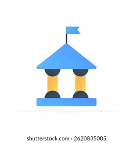 city ​​hall icon, colored flat vector. modern and minimalist design.