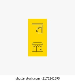 A CITY. CITY ICON DESIGN. OUTLINE. YELLOW. BLACK