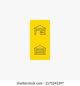A CITY. CITY ICON DESIGN. OUTLINE. YELLOW. BLACK