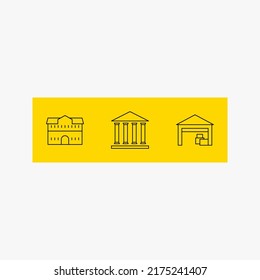 A CITY. CITY ICON DESIGN. OUTLINE. YELLOW. BLACK