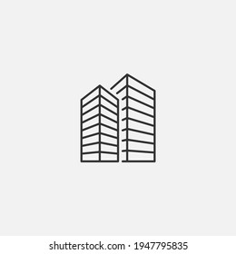 Icono de ciudad en estilo de línea. Ilustración vectorial.