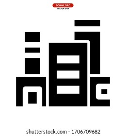 city icon or logo isolated sign symbol vector illustration - high quality black style vector icons
