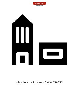 city icon or logo isolated sign symbol vector illustration - high quality black style vector icons
