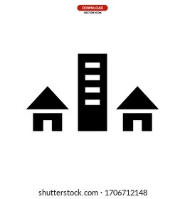 city icon or logo isolated sign symbol vector illustration - high quality black style vector icons
