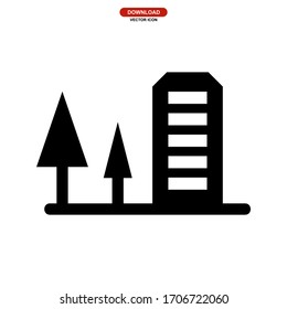 city icon or logo isolated sign symbol vector illustration - high quality black style vector icons
