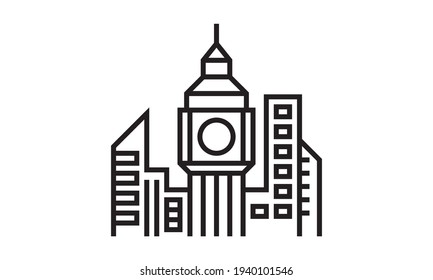 city icon on white background	
