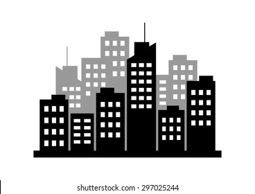 City icon on white background  