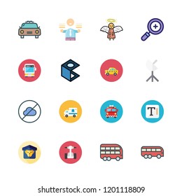 city icon set. vector set about angel, ambulance, taxi and bus icons set.