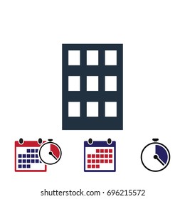 city icon, stock vector illustration flat design
