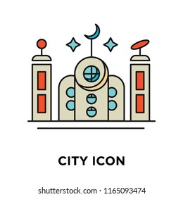 City icon vector isolated on white background, City transparent sign , technology symbols