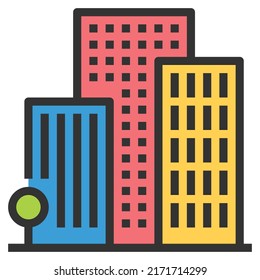 CITY Icon Vector Symbol  Simple Design For Using In Graphics Web Report Logo Infographics