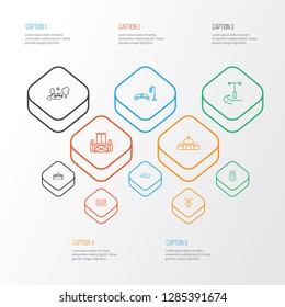 City icons line style set with balcony, city lights, rainy weather and other streetlight elements. Isolated vector illustration city icons.