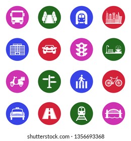 City Icons. Set 2. White Flat Design In Circle. Vector Illustration.
