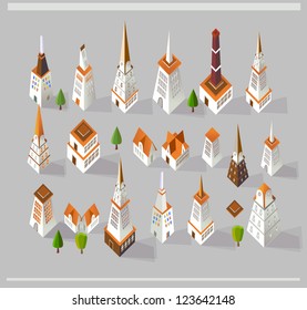city icons set