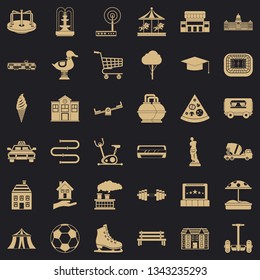 City icons set. Simple style of 36 city vector icons for web for any design