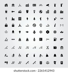City icons set, symbols, and vectors, Can be used for web, print, and mobile