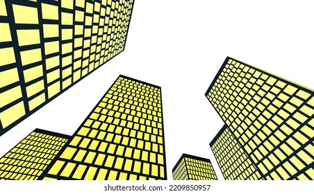 City illustration architectural vector drawing