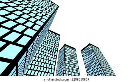 City illustration architectural vector drawing