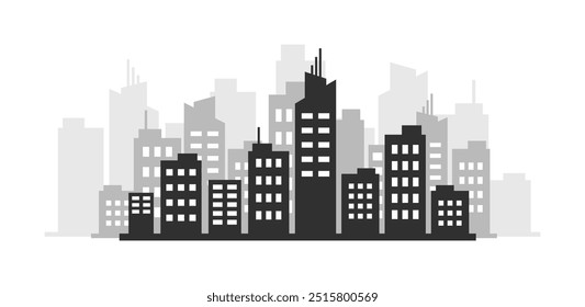 City illustration. Flat and silhouette style. Vector icon.