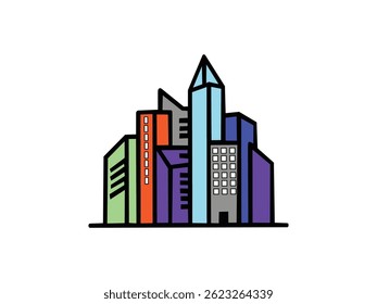 city ​​building illustration for icon design