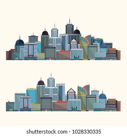 City illustration isolated. Vector template