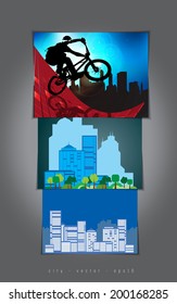 City illustration set. Vector 