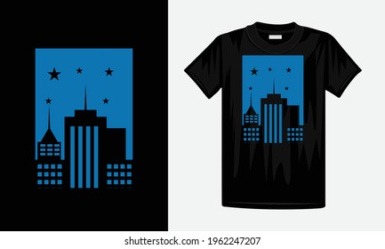 City illustration T Shirt Design Template  - Shutterstock ID 1962247207