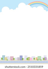City image border background illustration for business