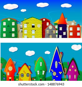 City images. Can be use as banners, backgrounds, decoration elements. Vector eps 10. Able to edit. 