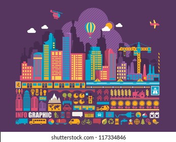 city info graphic background,vector elements